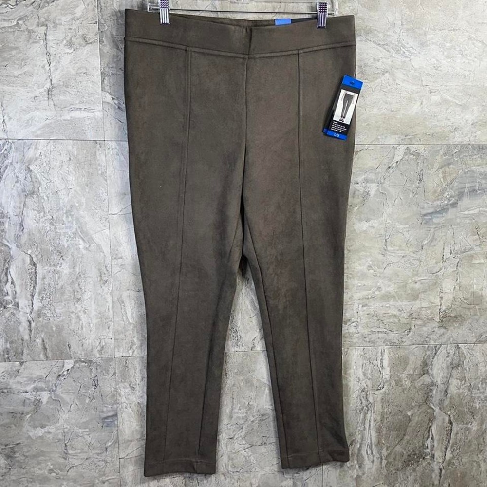 Andrew Marc Brown suede look capri pants Woman's Large NWT   #capri